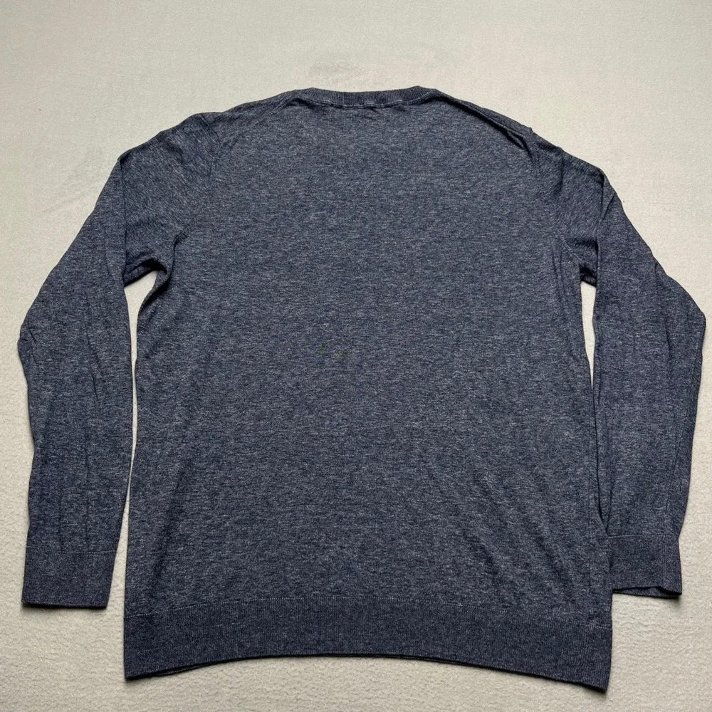 Hugo‎ Boss Slim Fit Blue Italian Yarn Crewneck Sweater Mens XXL Heathered Knit